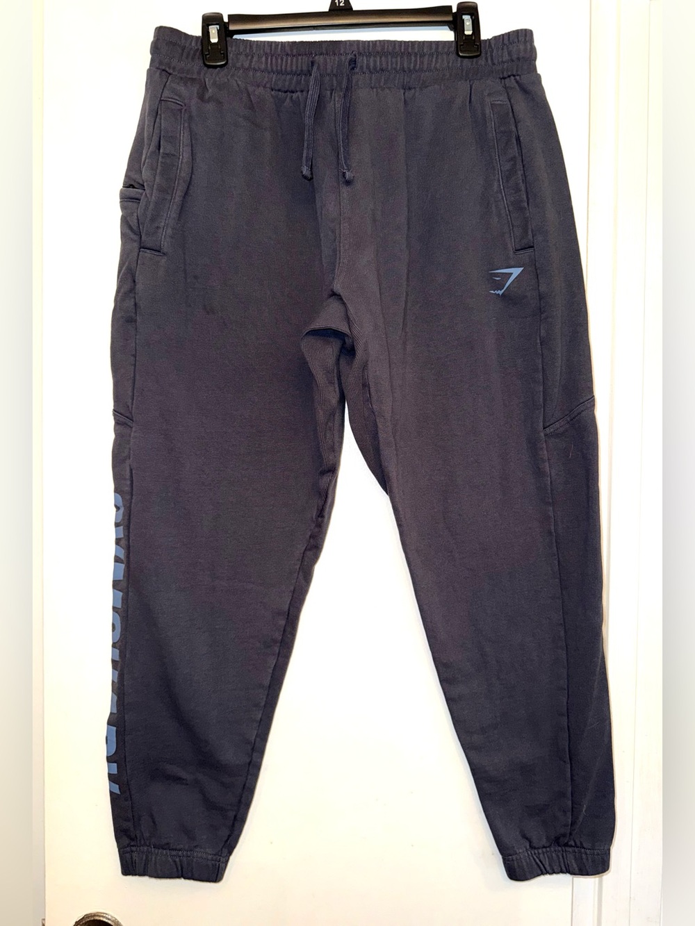 Gymshark Power Wordmark dark gray joggers, size L